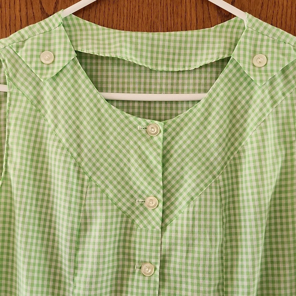 Misses vintage handmade gingham dress: 38 " bust appr size 10 - Picture 2 of 6